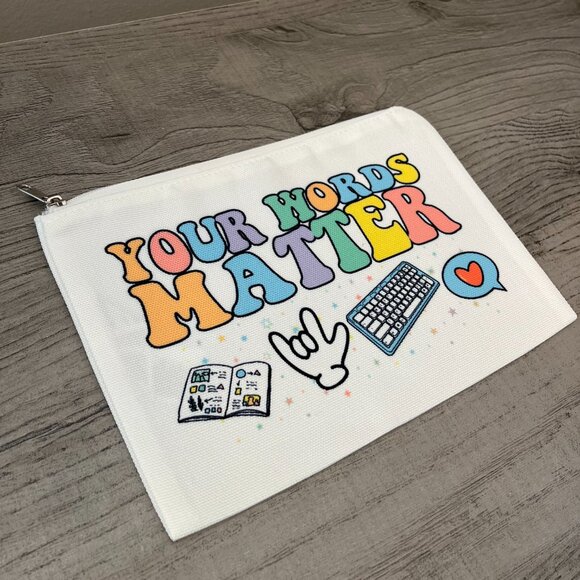 Your Words Matter, Zipper Pouch, Speech Language Pathologist, Speech Therapist - Picture 2 of 2